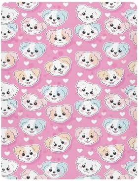 KEIGE Cute Dog Puppy Crib Sheet for Baby Bedding
