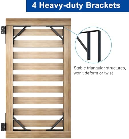 JUBEST Heavy Duty Anti-Sag Gate Kit with Double Side Gate Latch