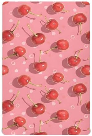ALAZA Fresh Cherries Crib Sheets for Girls and Boys 1