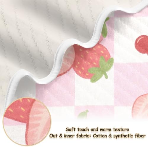Sanluoli Baby Swaddle Blanket 30x40in Cartoon Cute Strawberries