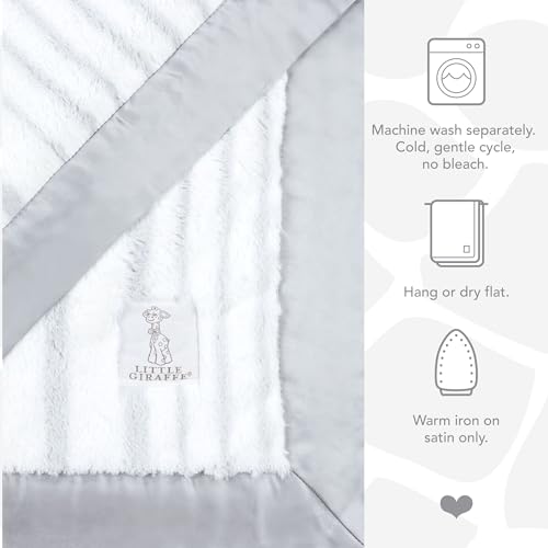 Little Giraffe Luxe Blanket with Satin Trim - 29x35 Inches