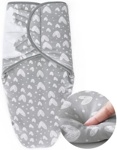 Biloban Baby Swaddle 0-3 Months Grey Hearts