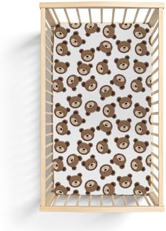 Neutral Boho Bears Crib Sheets 52x28inch
