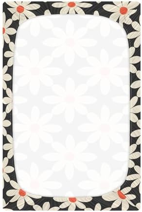 ALAZA Daisy White Retro Crib Sheets for Girls and Boys