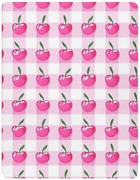 ALAZA Pink Cherry Fruit Crib Sheets for Girls and Boys