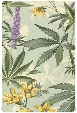 Retro Plant Pattern Crib Sheets for Girls and Boys