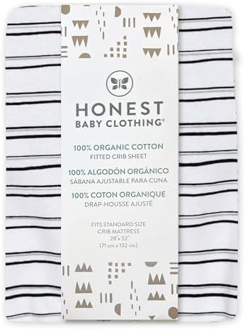 HonestBaby Organic Cotton Crib Sheets Set - Light Blue Pattern