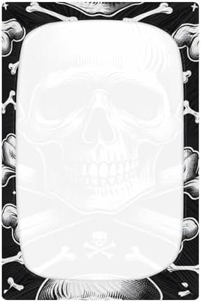 ALAZA Skull Skeleton Crib Sheet for Baby Girls and Boys