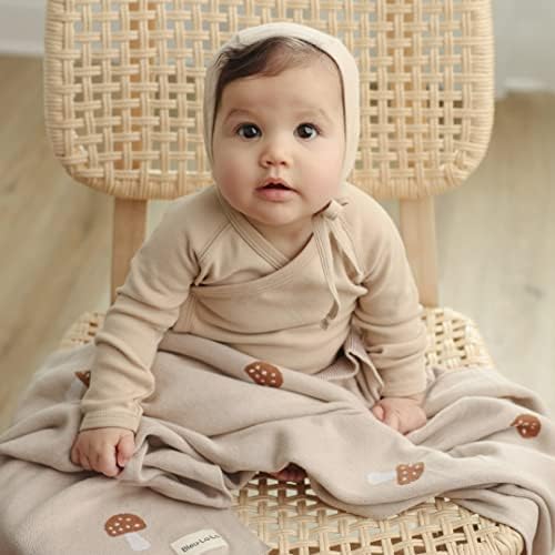 Bleu La La Knit Baby Blanket - 100 Cotton Soft Swaddle
