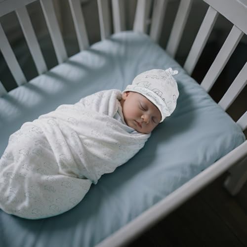 VigorSpring Newborn Swaddle Set with Hat and Bibs 5 Pack