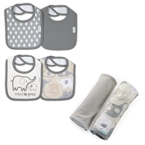 Ingenuity Easy Eater 4-Pack Baby Bib Set - Soft Absorbent