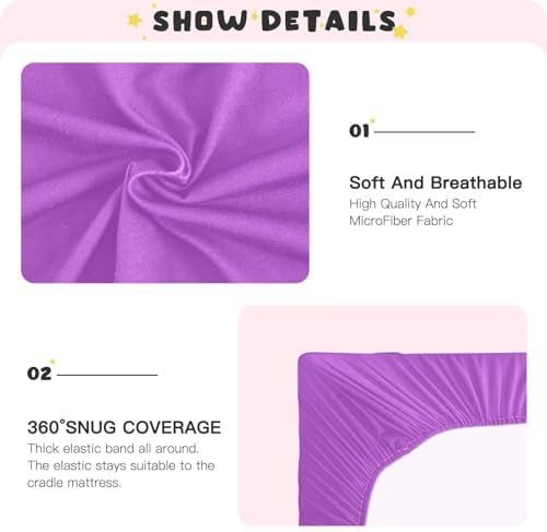 KEIGE Medium Orchid Crib Sheet for Girls and Boys 1