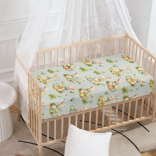 Zanxiantu Cute Rabbit Crib Sheets for Baby Bed