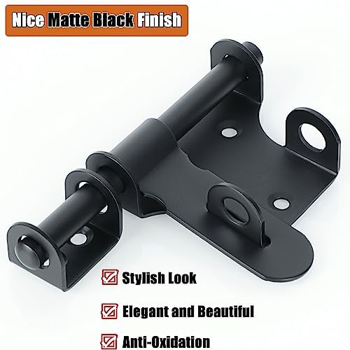 Alise 4 Inch Black Stainless Steel Gate Latch