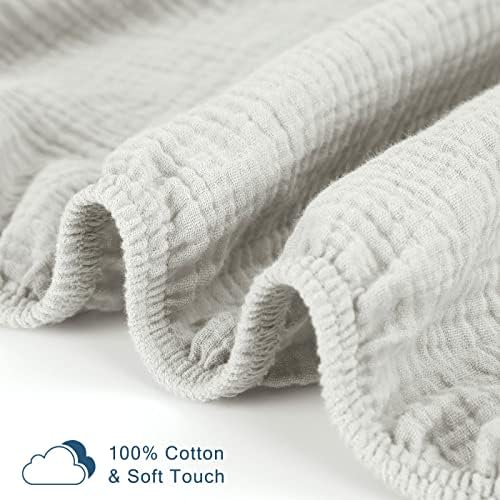 GRSSDER 100 Cotton Muslin Crib Sheets 2 Pack