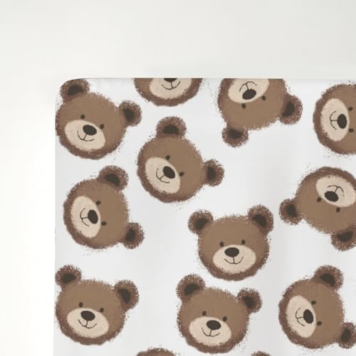 Neutral Boho Bears Crib Sheets 52x28inch