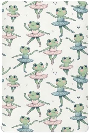 ALAZA Ballerina Frogs Crib Sheets for Kids
