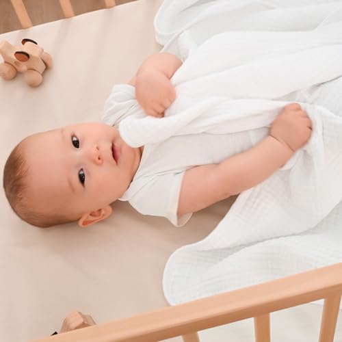 Davids Kids 47x47 Muslin Blanket 4-Layer 100 Cotton Swaddle for Summer