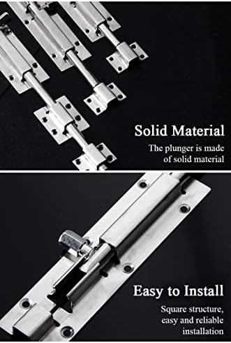 SHAUNI Upgraded Stainless Steel Slide Bolt 4 Pack Door Latch Lock