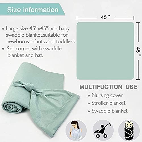 OWLOWLA Swaddle Blanket Set with Hat and Card