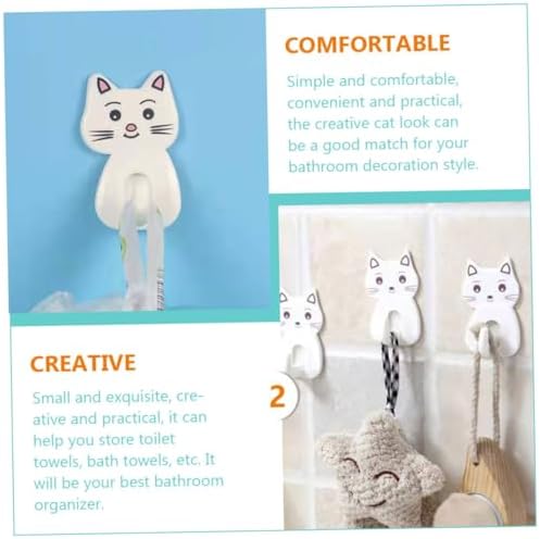 9pcs Adorable Cat Wall Hooks for Bathroom Storage
