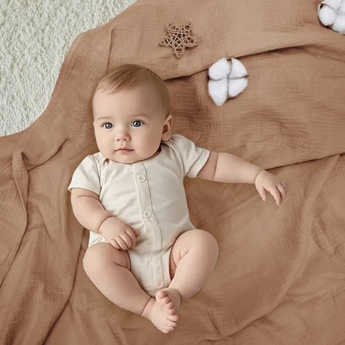 Baby Swaddle Blanket 2 Pack - Lightweight Breathable Muslin for Newborns