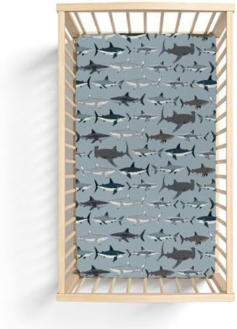 Sharks Boho Baby Crib Sheets 52x28 Fitted Mattress Cover