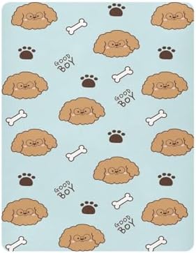 Fitted Crib Sheets with Cute Dog Bone Pattern for Baby Toddler 1