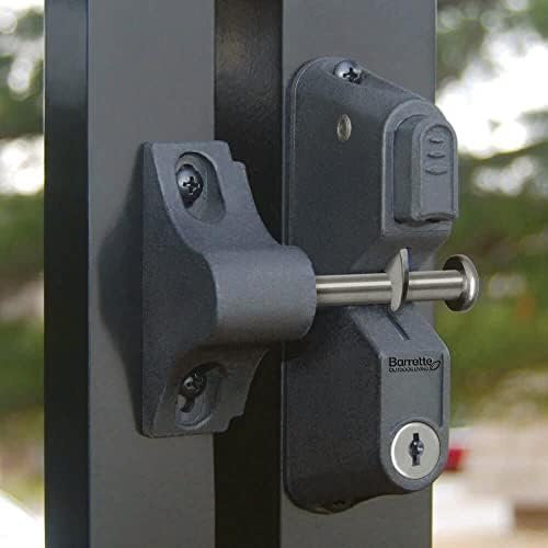 Barrette Outdoor Living Locking Gravity Latch Black One-Sided Key Entry 1