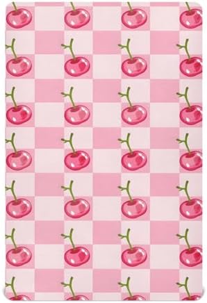 Cherry Pink Buffalo Plaid Crib Sheet for Baby