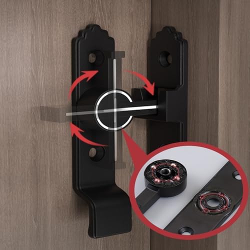 90 Degree Sliding Door Latch Handle Kit Black