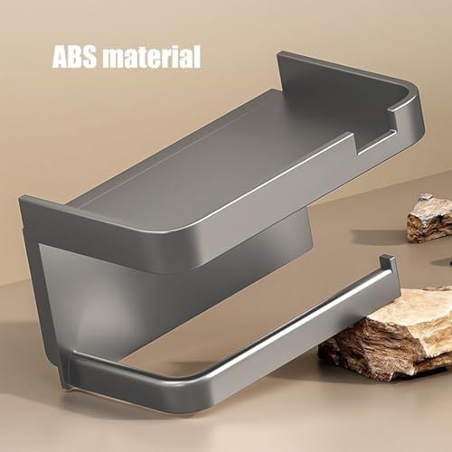 Wall Mount Toilet Paper Holder with Shelf and Storage