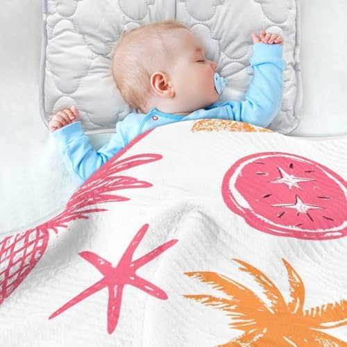Sanluoli Muslin Swaddle Blanket 30x40in Summer Silhouette Orange 1