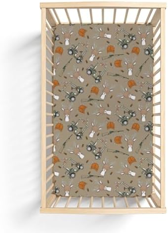 ZoUbqchY Camouflage Deer Hunter Crib Sheet