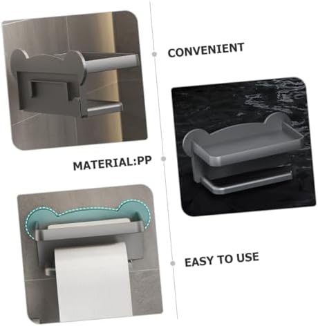 TEHAUX Wall Mount Toilet Paper Holder Double Design No Drill Installation