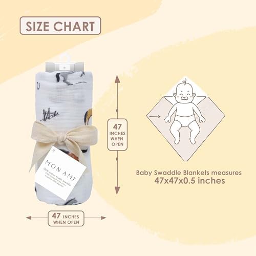MON AMI Chantilly Cotton Muslin Swaddle Blanket 47 1