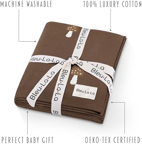 Bleu La La Knit Baby Blanket - 100 Cotton Soft Swaddle