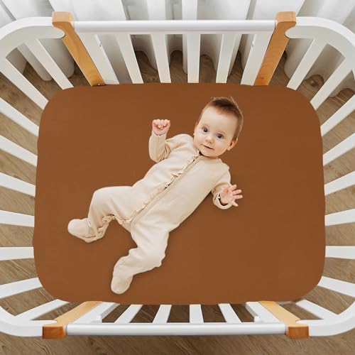 KEIGE Brown 02 Fitted Crib Sheet for Baby