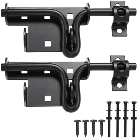 SANKINS 2 Pcs Sliding Bolt Gate Latch Black