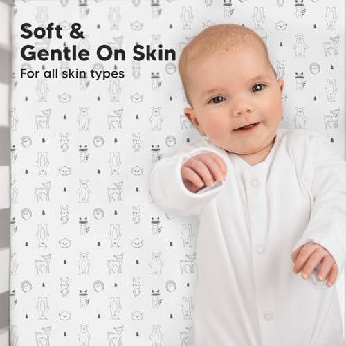 KeaBabies 2-Pack Bamboo Crib Sheets - Woodland Design