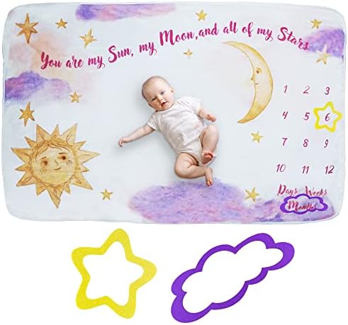 Baby Milestone Blanket - Soft Premium Fleece 40 x 60 Inches Pink