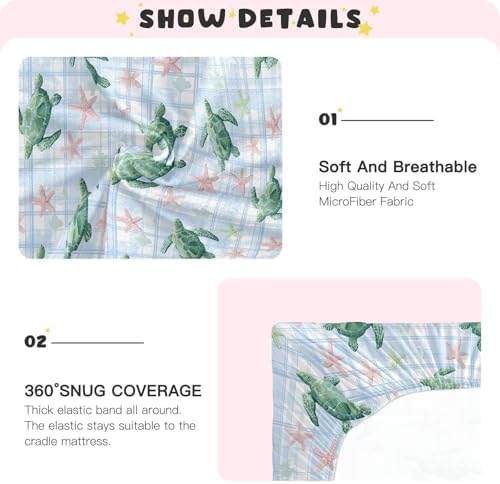 MNSRUU Baby Crib Sheets Soft Breathable Fitted Sheets for Boys Girls