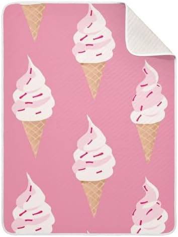Sanluoli Baby Girl Blanket 30x40in Yummy Ice Cream Peach