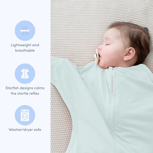 SleepingBaby Zipadee-Zip Transition Swaddle - Classic Mint Large 12-24 Months