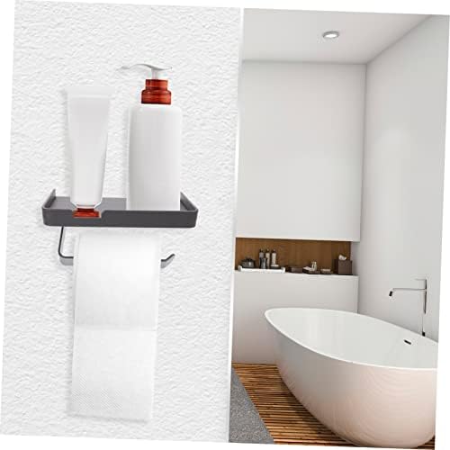 COLLBATH Wall Mount Toilet Paper Holder Shelf with Phone Storage