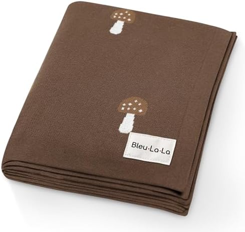 Bleu La La Knit Baby Blanket - 100 Cotton Soft Swaddle