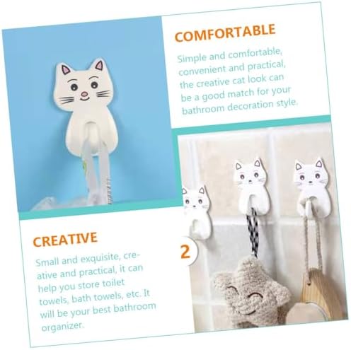9pcs Adorable Cat Wall Hooks for Bathroom Towel Storage