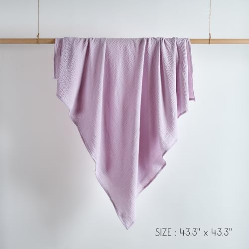 Meracorallo Muslin Swaddle Blanket Lavender 100 Cotton 1