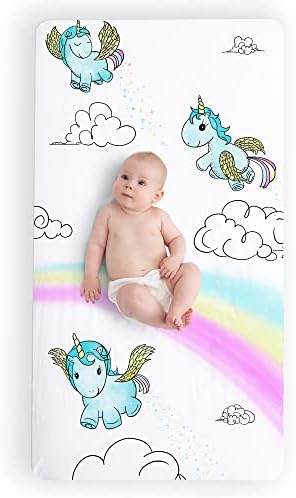 JumpOff Jo Fitted Crib Sheet - Unicorn Pixie Dust 28x52