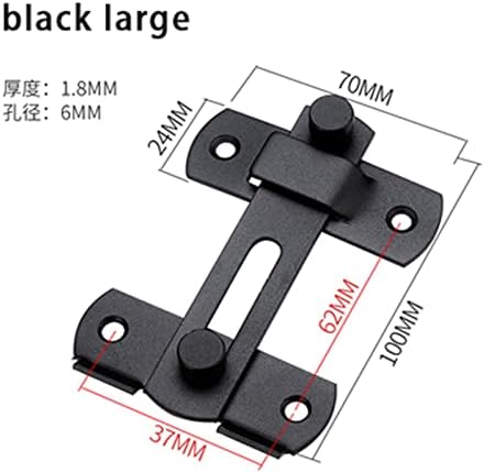 SHAUNI 90 Degree Right Angle Door Lock 1Pcs Black Large
